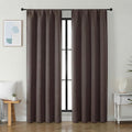 Simplebrand Ava Chocolate Blackout Curtains for Bedroom 84 Inch Length 2 Panels Set, Solid Thermal Insulated Privacy Nursery Window Treatme…