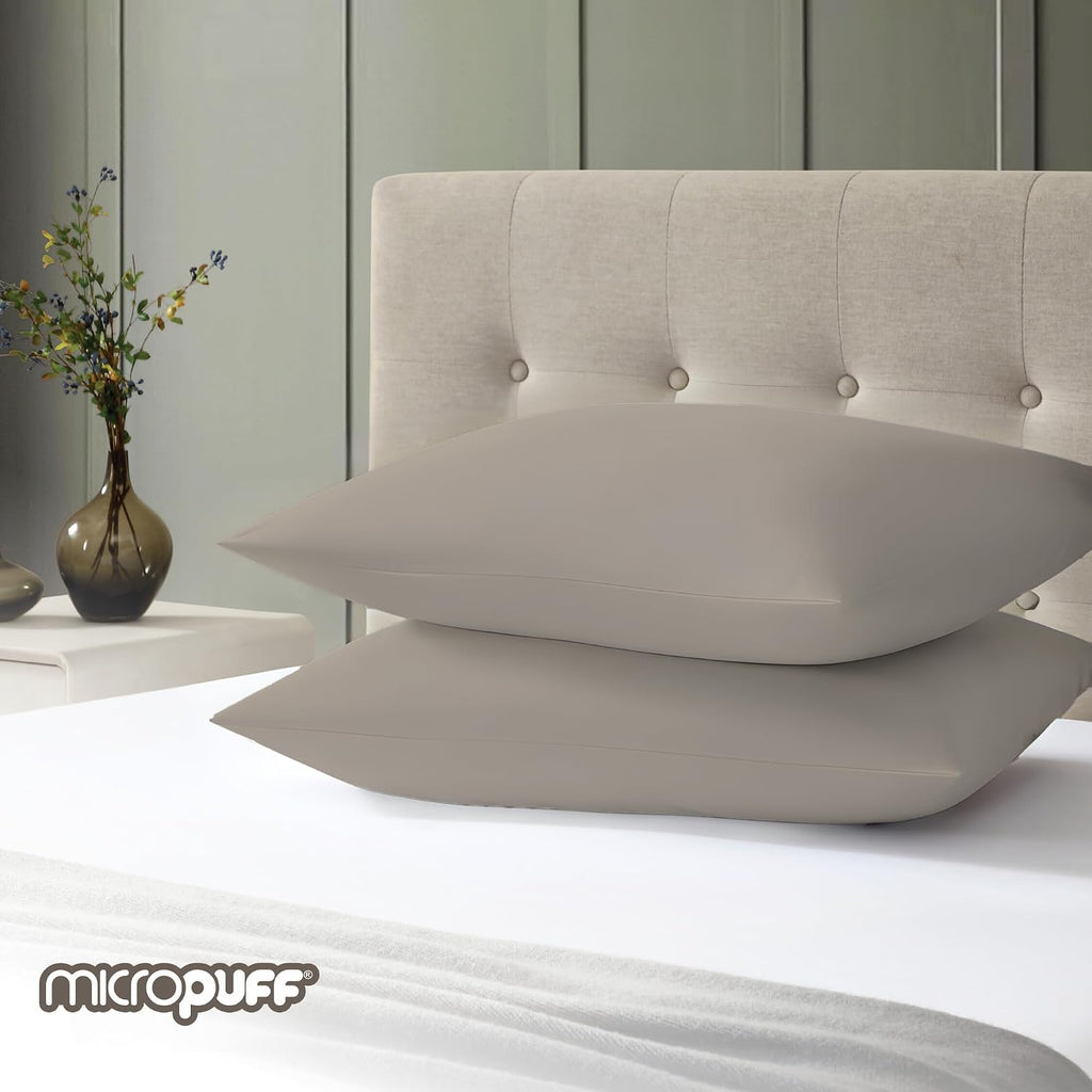 Micropuff King Size Pillow Cases, Open End - 2 Pack - Soft and Breathable Hypoallergenic Pillow Cover. Pillowcase Protects Against…