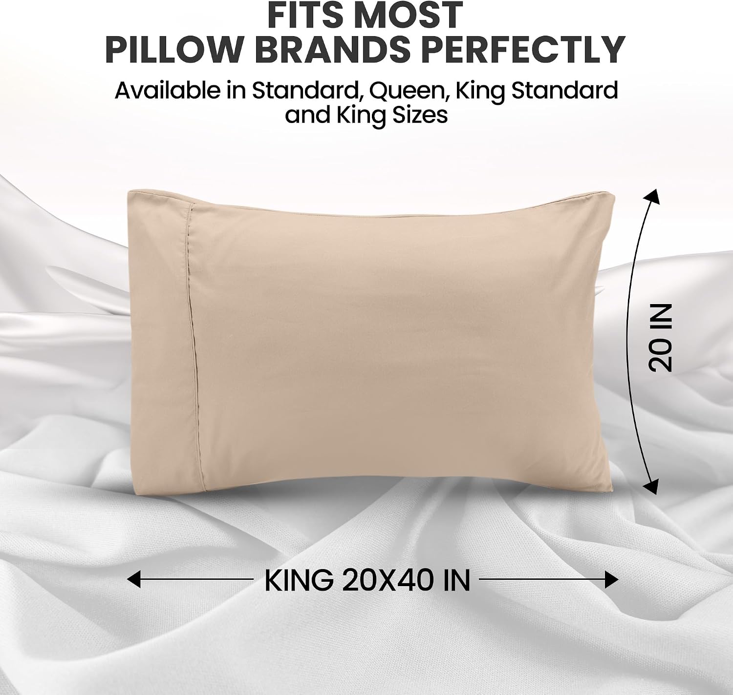 Utopiabedding Utopia Bedding King Pillow Cases - 2 Pack - Envelope Closure - Soft Brushed Microfiber Fabric - Shrinkage and Fade Resistant…