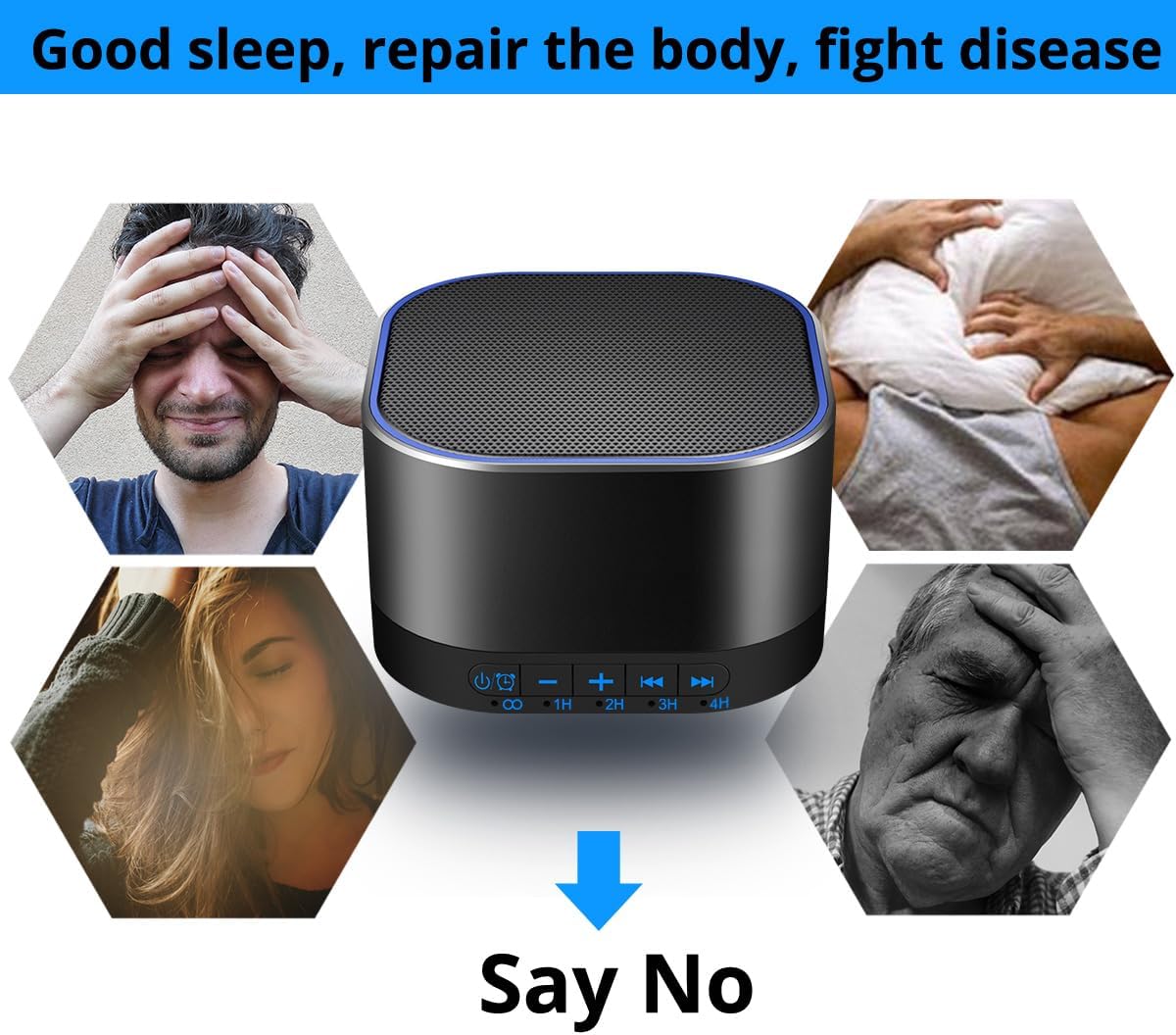 Magicteam Sound White Noise Machine with 20 Non Looping Natural Soothing Sounds and Memory Function 32 Levels of Volume Powered by AC or US…