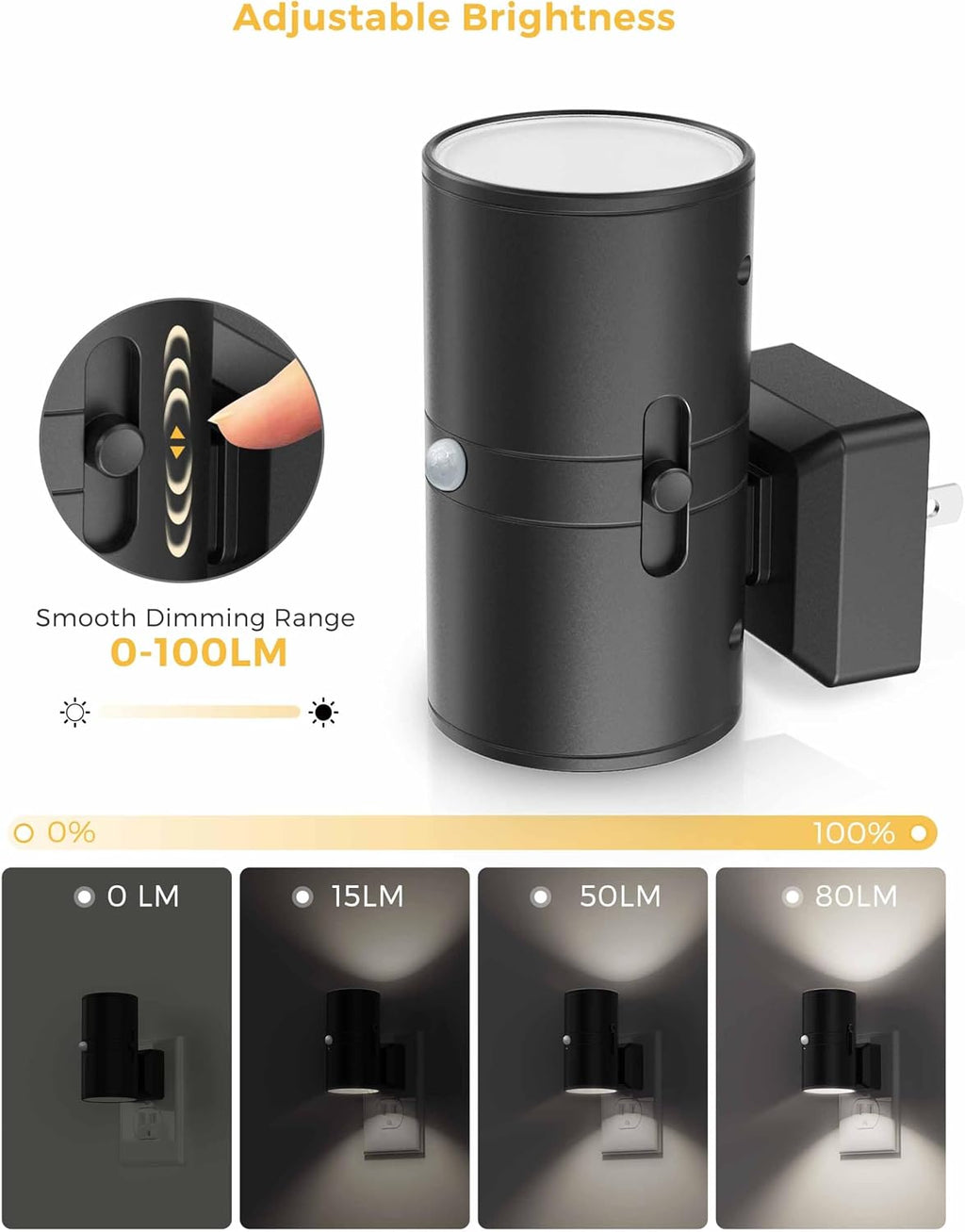 L LOHAS LED Motion Sensor Night Light, [2 Pack] Bright Nightlight, 5000K Daylight White, Motion Activated Night Light, Dimmable 0-100LM…
