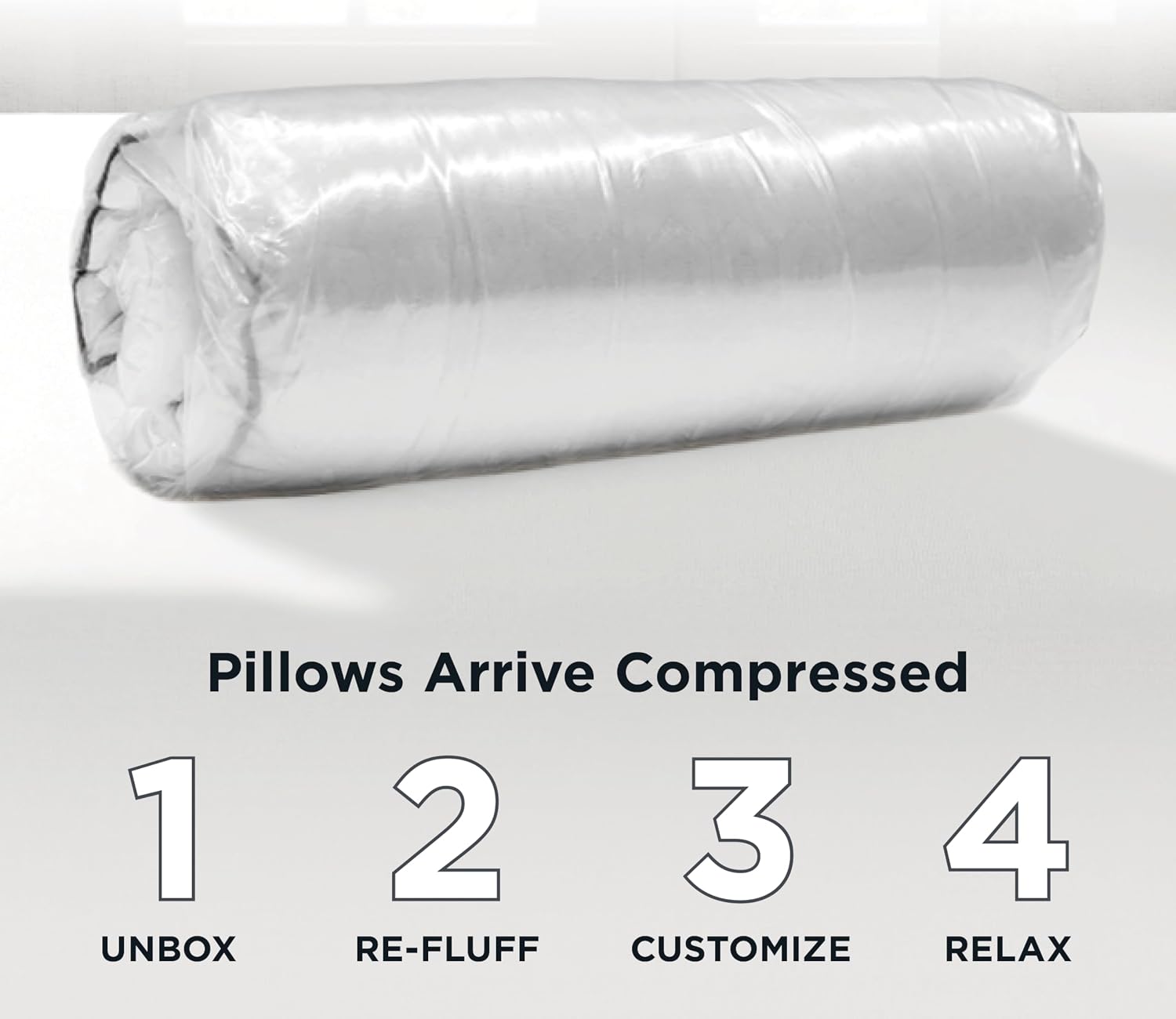 AllerEase Platinum 2-in-1 Adjustable Pillow, CleanBoost Allergen Barrier, Extra Fill, Standard/Queen - 2 Pack 2 Pack White