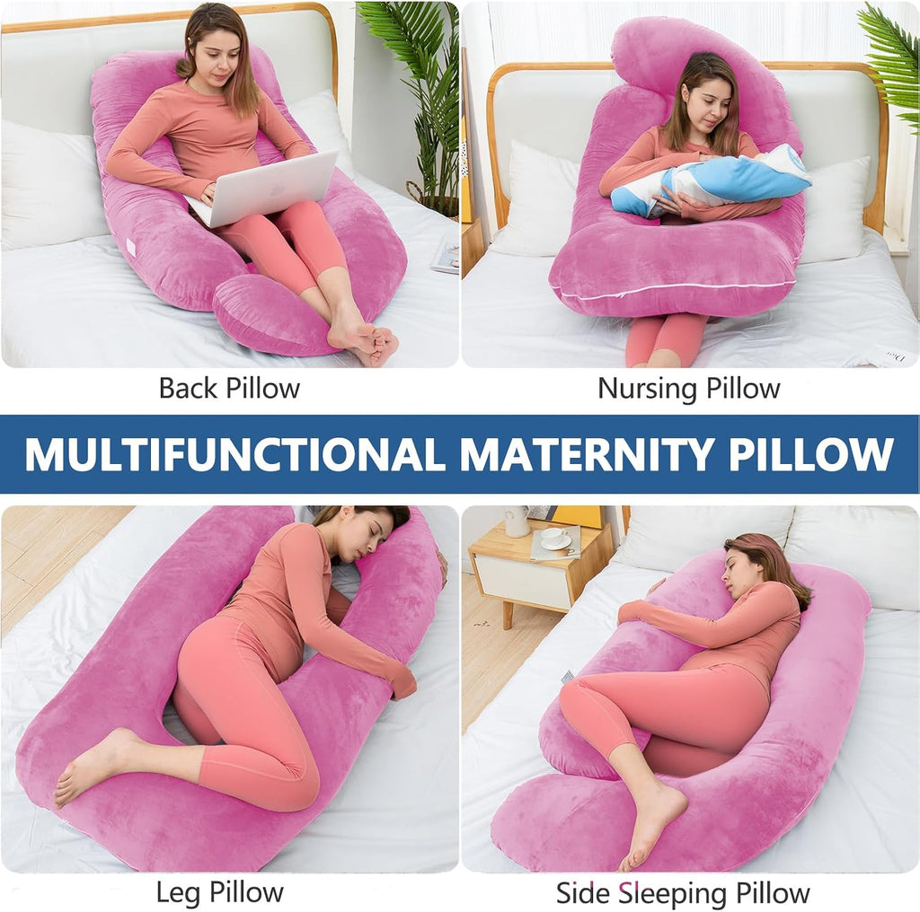 Shredded Memory Foam Body Pillow, Pregnancy Pillows for Sleeping, Maternity Pillow for Pregnant Women, Memory Foam Filling U Shaped Body…