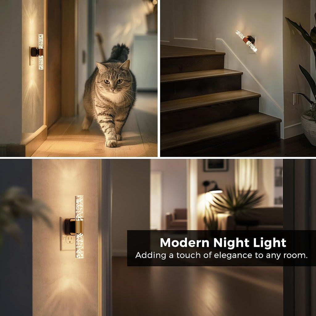 L LOHAS LED Rotating Night Light, Night Lights Plug into Wall, Auto Light Sensor Nightlight Dimmable 100LM, 3000K Soft Light, LED Acrylic…