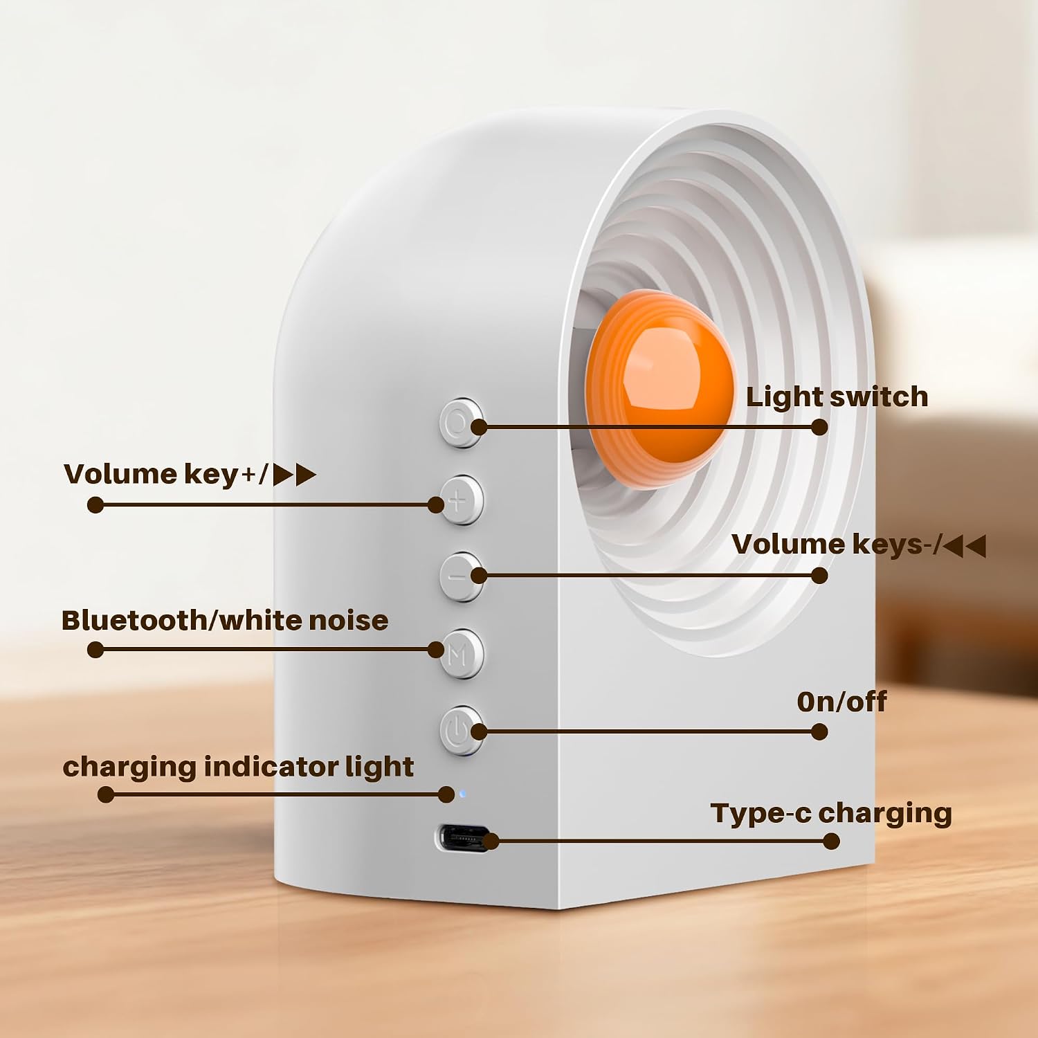 UNEEDE White Noise Sound Machine with Bluetooth Functionality, Night Light, Portable Bluetooth Speaker with Noise Canceling for Office &…