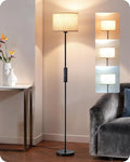EDISHINE Upgraded Floor Lamps with 2 Lampshades, 63.7" Modern Standing Lamp with Foot Switch and Remote Control, Stepless Dimmable…