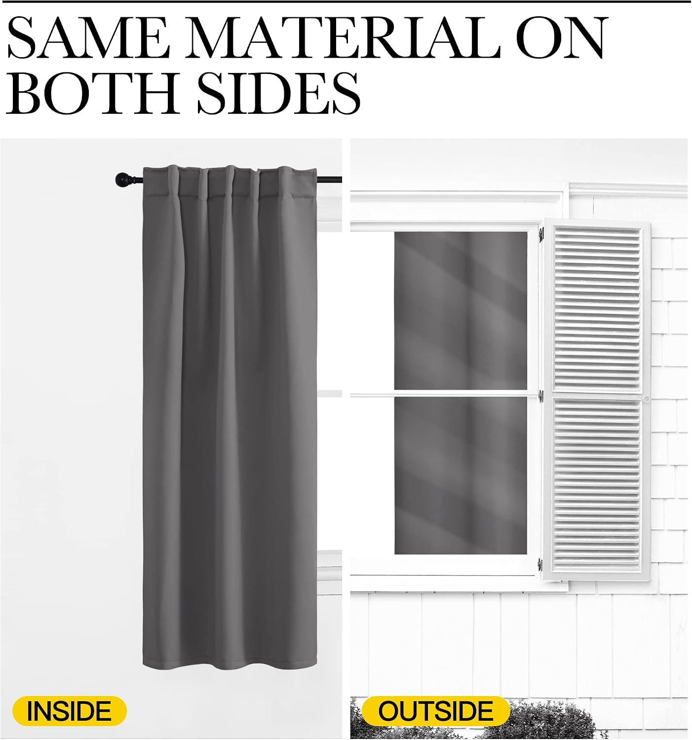 NICETOWN Blackout Curtain Panels for Living Room - (Grey Color) 34x63 Inch, 2 Panels Set, Thermal Insulated Room Darkening Blackout…