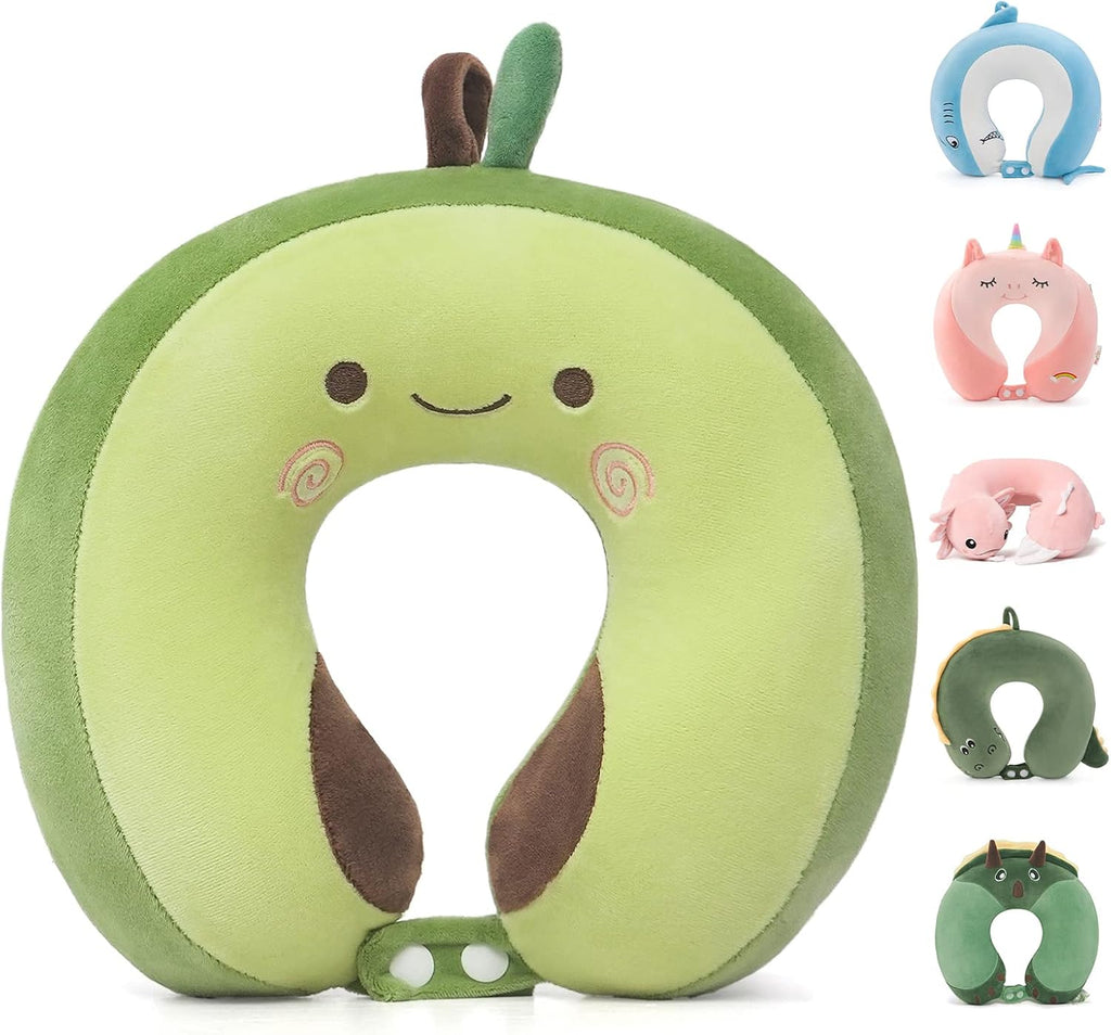 NiuniuDaddy Niuniu Daddy Avocado Kids Travel Neck Pillow for 3-8 Years Old, Soft Memory Foam Cervical Neck Support Pillow for Sleeping Airp…
