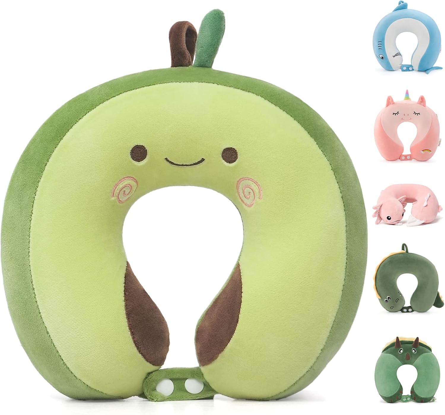 NiuniuDaddy Niuniu Daddy Avocado Kids Travel Neck Pillow for 3-8 Years Old, Soft Memory Foam Cervical Neck Support Pillow for Sleeping Airp…