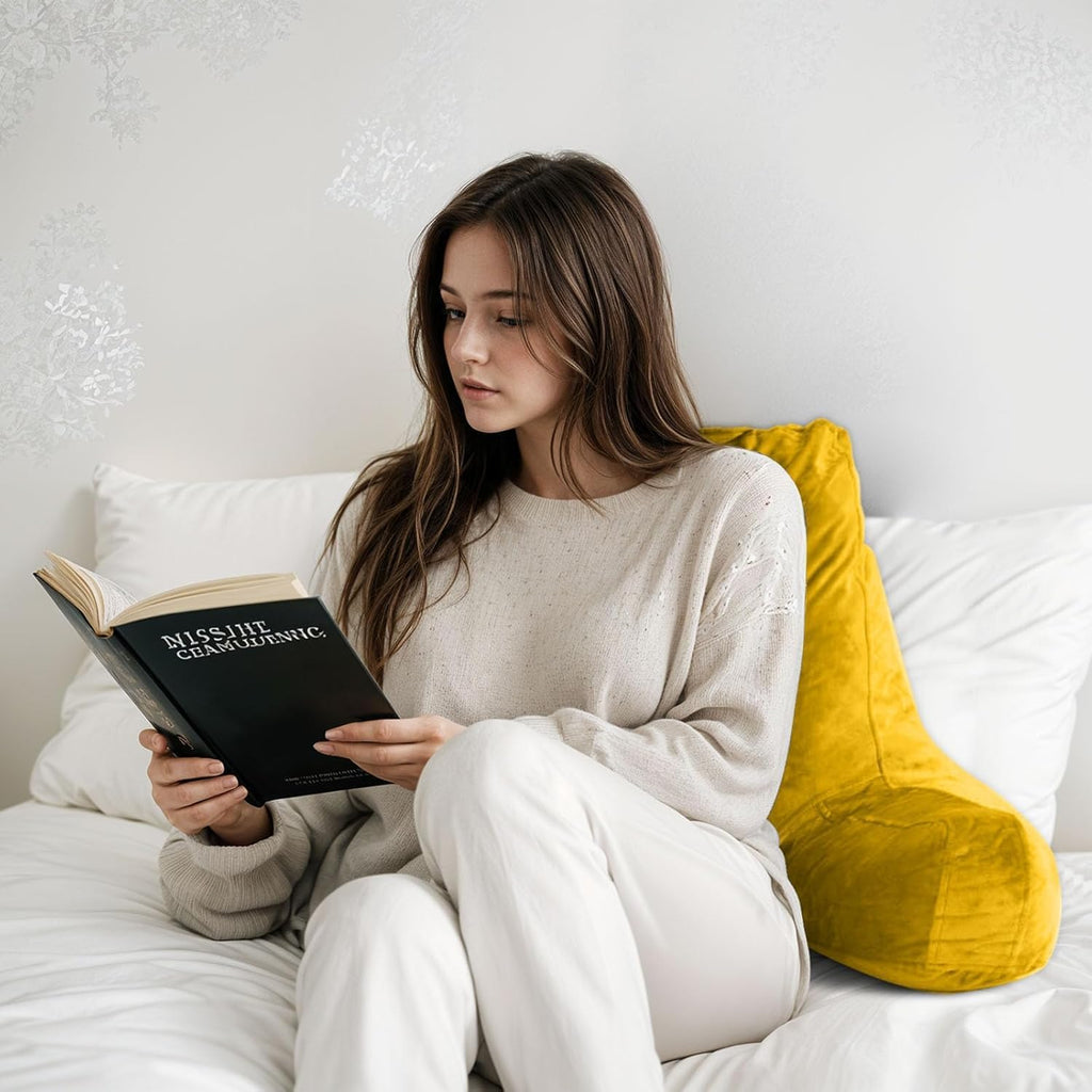 OAISZ Reading Pillow for Sitting in Bed Adult, X-Large Reading Pillow with Shredded Memory Foam, Back Pillow for Sitting Up with Extend…