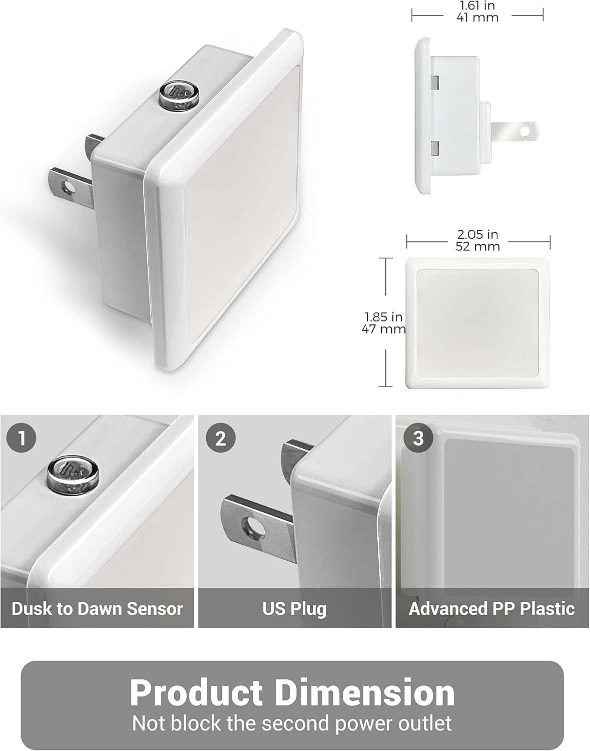 JandCase LED Night Light, Night Light Plug into Wall with Light Sensors[4 Pack], 5000K Daylight, Small Nightlight for Kids…