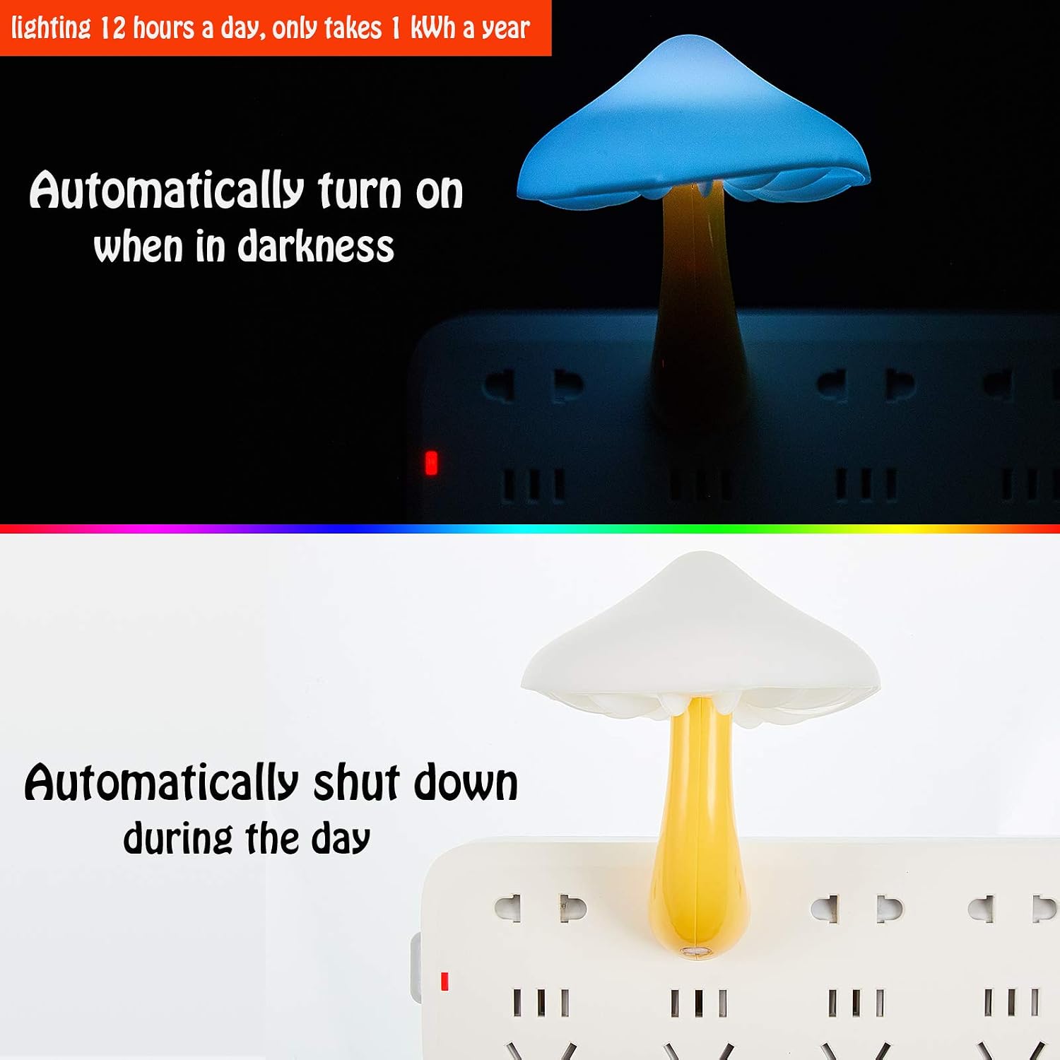 Honoson 4 Pieces Mushroom Night Light LED Night Light Plug in Lamp 7 Color Magic Mini Pretty Mushroom Shaped Lamp Adults(7-Color Light…