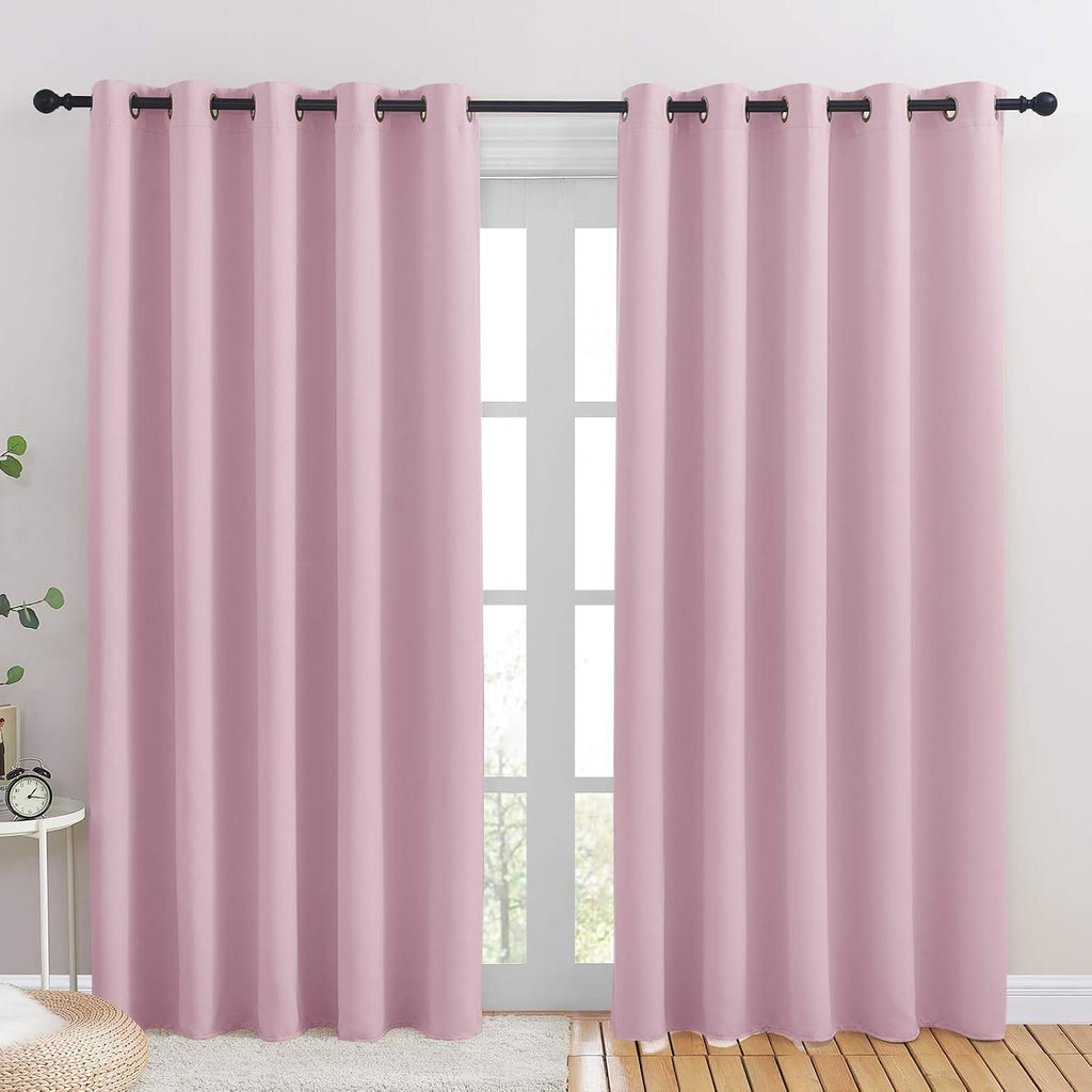 NICETOWN Room Darkening Draperies Curtains for Girls Room, Nursery Essential Thermal Insulated Grommet Top Blackout Panels (Lavender…