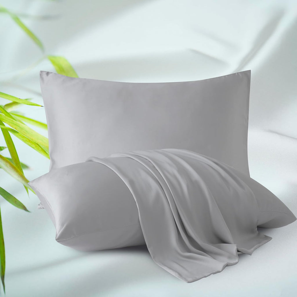 4-Pack Bamboo Viscose Zippered Pillow Cases Queen Size, 400 Thread Count Cooling Pillow Protectors for Hot Sleepers, Luxurious Hotel…