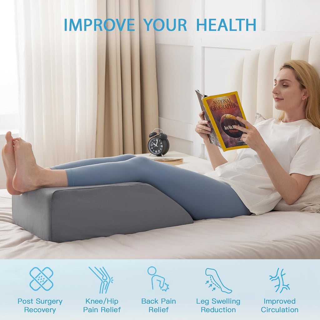 MEGCXIT Leg Pillow Elevation Blood Circulation, Leg Wedge for Elevation for Swelling, Leg Elevating Pillow for After Surgery Memory Foam…