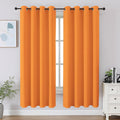 Cucraf Orange Blackout Curtains 63 inch Length 2 Panels Set, Room Darkening Drapes for Living Room Bedroom, Thermal Insulated Light Blockin…