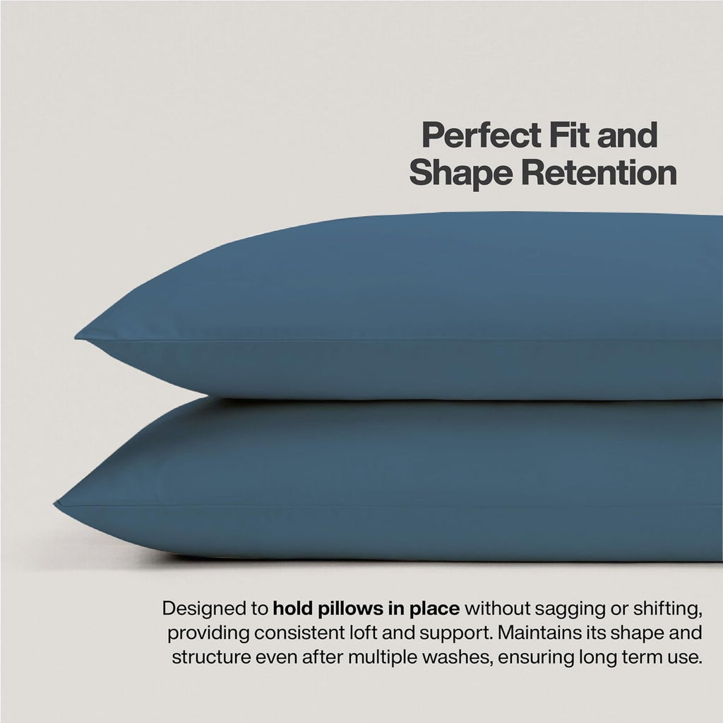 Queensbay King Pillow Cases Set of 2, Microfiber Cooling Pillowcases, Soft Breathable Envelope Closure Pillow Covers, Wrinkle Free Easy Car…