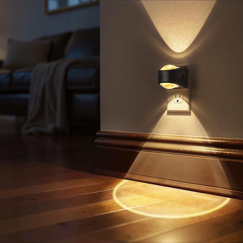Briignite Projector Night Light, Night Lights Plug into Wall, Soft White for Bedroom, Dimmable Brightness Dusk to Dawn Nightlight for…