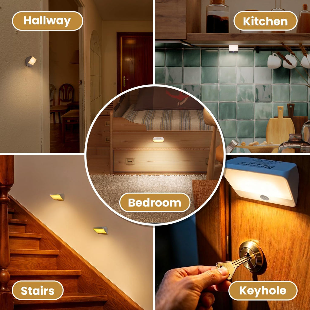 Motion Sensor Light Indoor Rechargeable, Battery Night Light 2000mAh, Motion Activated Night Lights Stick on 2 Pack, Dimmable Stair…