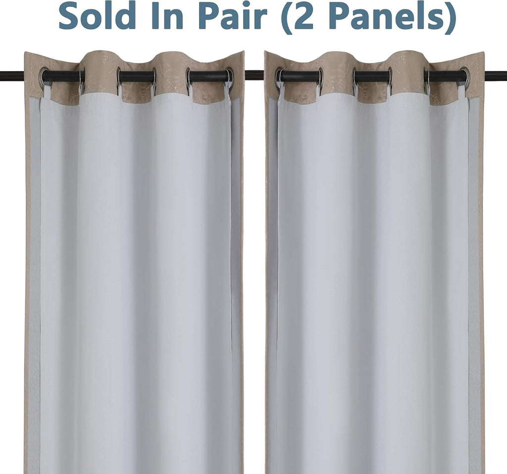 Chyhomenyc 2 Panels 100% Blackout Curtain Liners with 13 Rings, Blackout Liners for Behind Curtains for 84 Inch Curtains, Each 40Wx80L, 2…