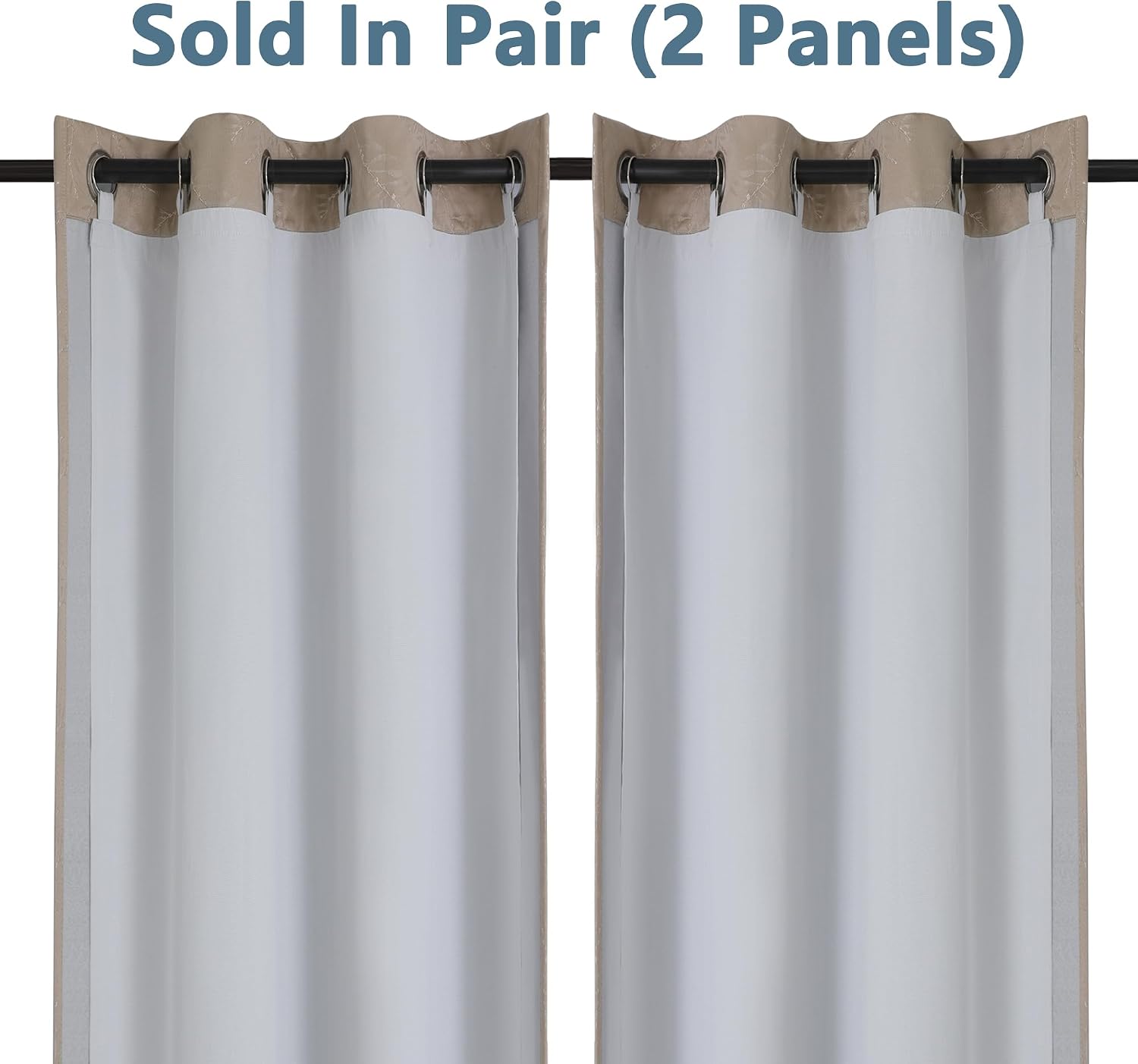 Chyhomenyc 2 Panels 100% Blackout Curtain Liners with 13 Rings, Blackout Liners for Behind Curtains for 84 Inch Curtains, Each 40Wx80L, 2…
