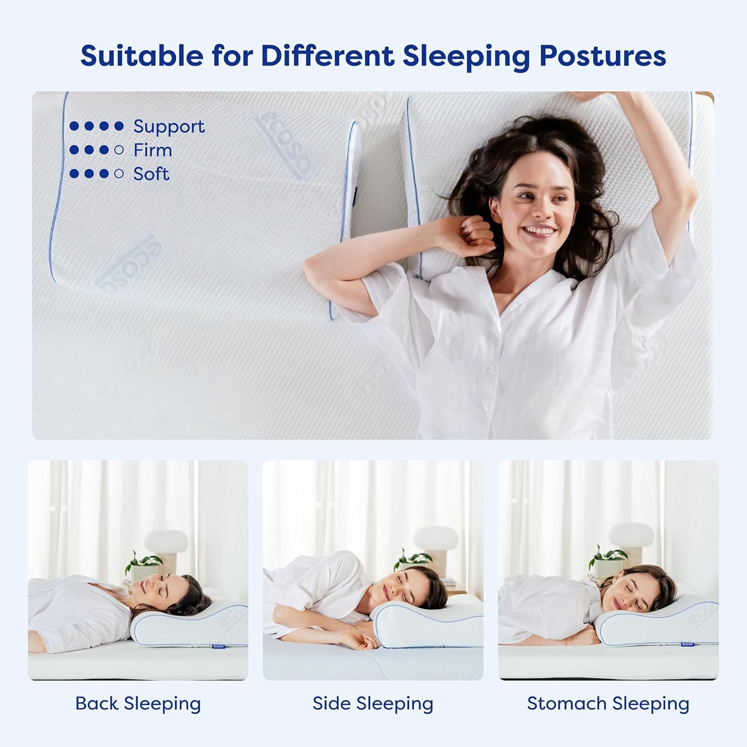 Ecosa ® Cooling Gel Memory Foam Pillow | Cool-to-Touch Fabric | Contoured Design | Adjustable Height | 4 Times Cooler Than Cotton | 100 Nig…
