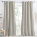 NICETOWN Blackout Natural Curtain for Living Room, 1 Panel, W55 x L96, Thermal Insulated Solid Grommet Sound Reducing Energy Saving…