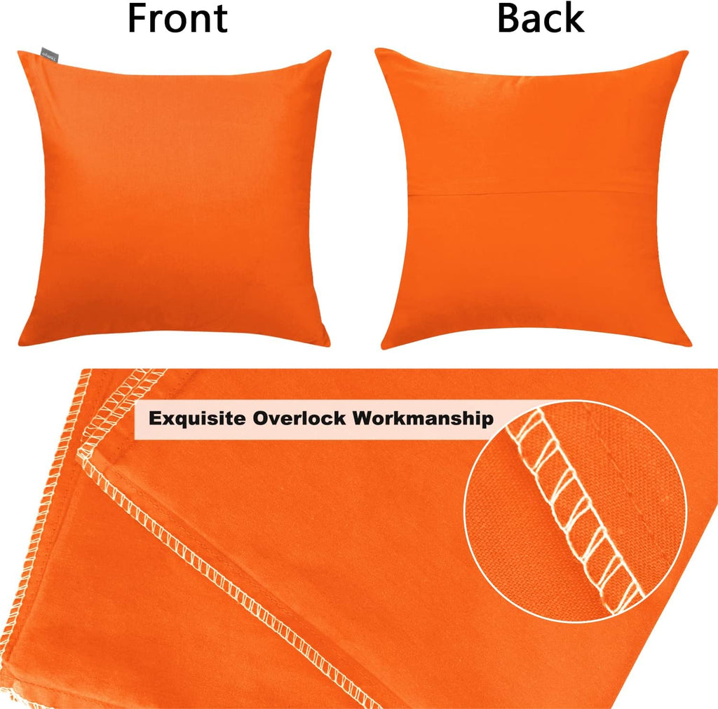 Thmyo 4-Pack 100% Cotton Comfortable Solid Decorative Throw Pillow Case Square Cushion Cover Pillowcase Sublimation Blank Pillow Covers Tha…
