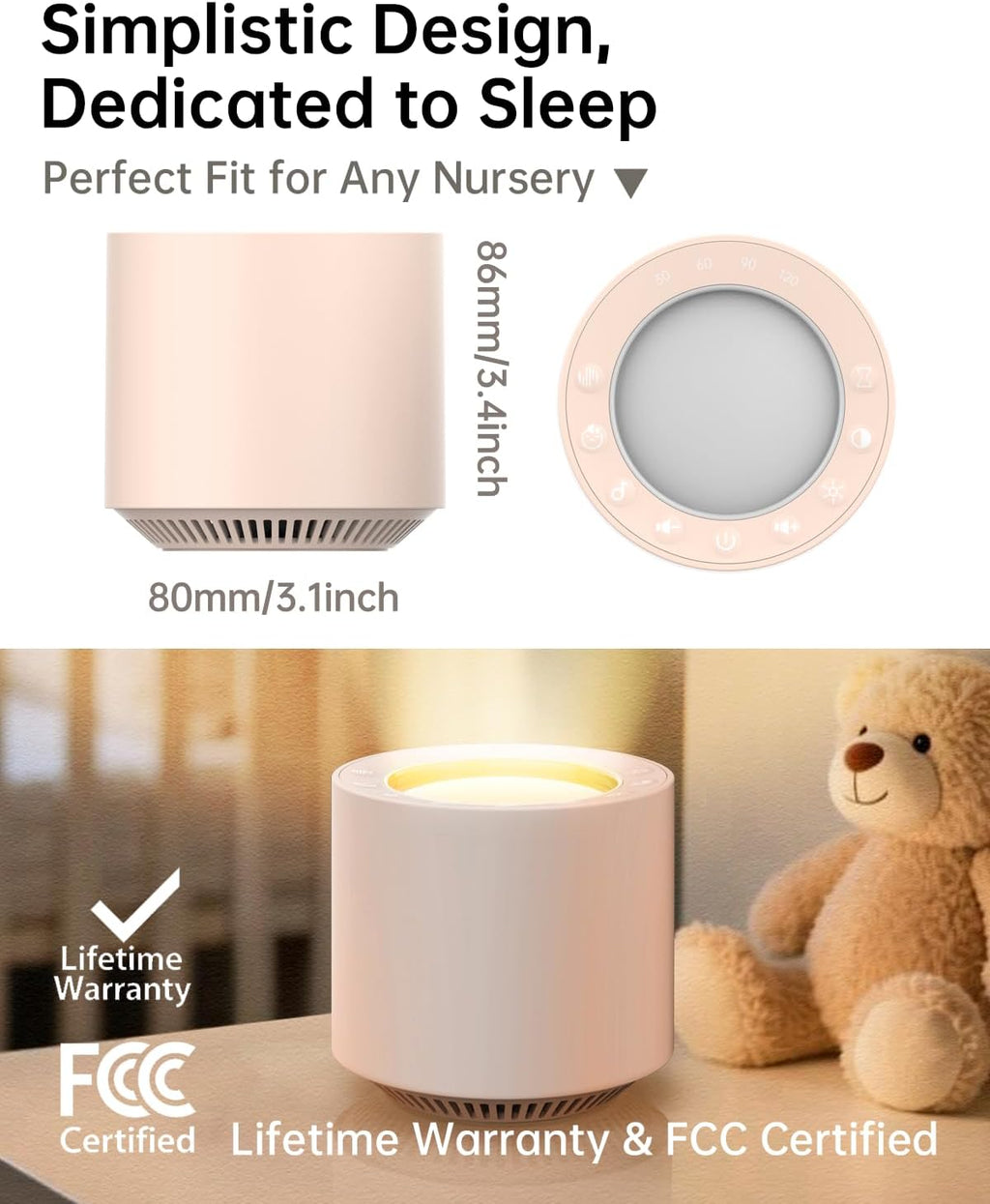 PureNurt Dimmable Nursery Night Light: Red Light relaxation Sleep Sound Machine with 38 Soothing Sounds & Calming Womb Soother…