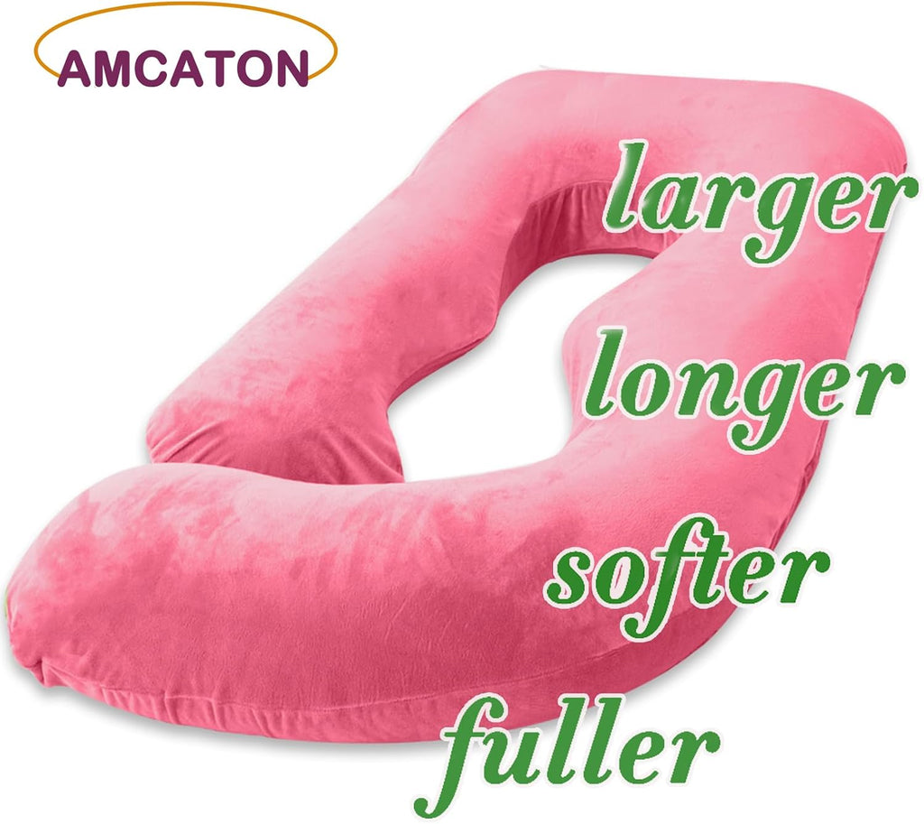 60 Inch Pregnancy Pillow for Sleeping, Extra Large U Shaped Body Pillow, Maternity Pillow for Pregnant Women (RED)