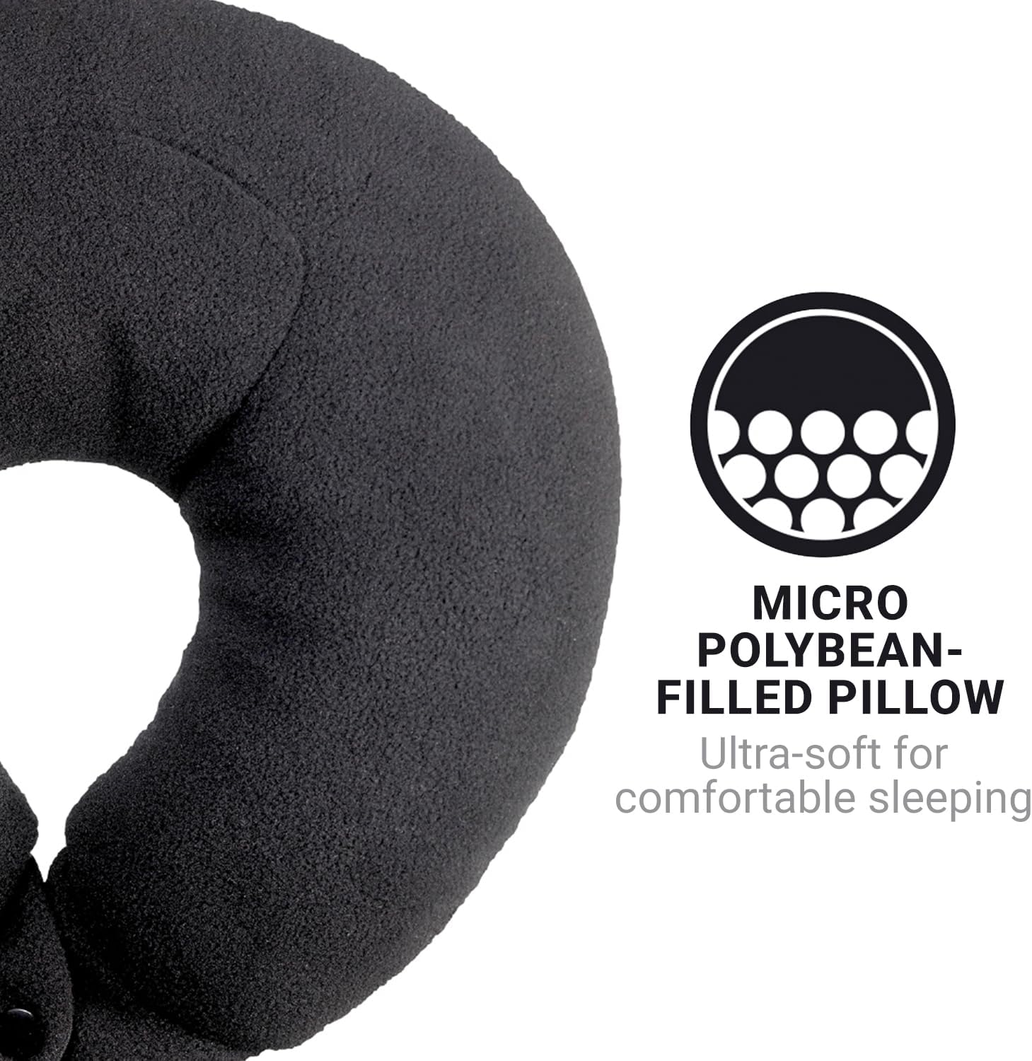 Classic Bean Sleeper, Comfortable Travel Pillow Filled with Micro Polybeans, Neck Pillow for Uninterrupted Sleep, Ideal for Airplane…
