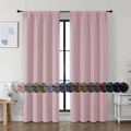 Simplebrand Ava Blush Blackout Curtains for Bedroom, 72 Inch Length, 2 Panels Set, Privacy Thermal Insulated Rod Pocket Window Curtains for…