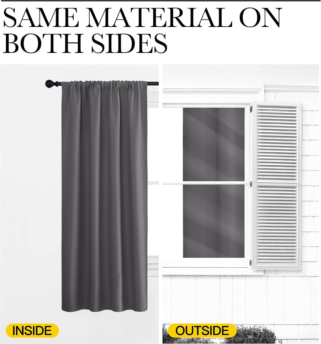NICETOWN Blackout Curtains Panels for Bedroom - Thermal Insulated Rod Pocket Window Blackout Drapes/Draperies for Living Room (2 Panels…