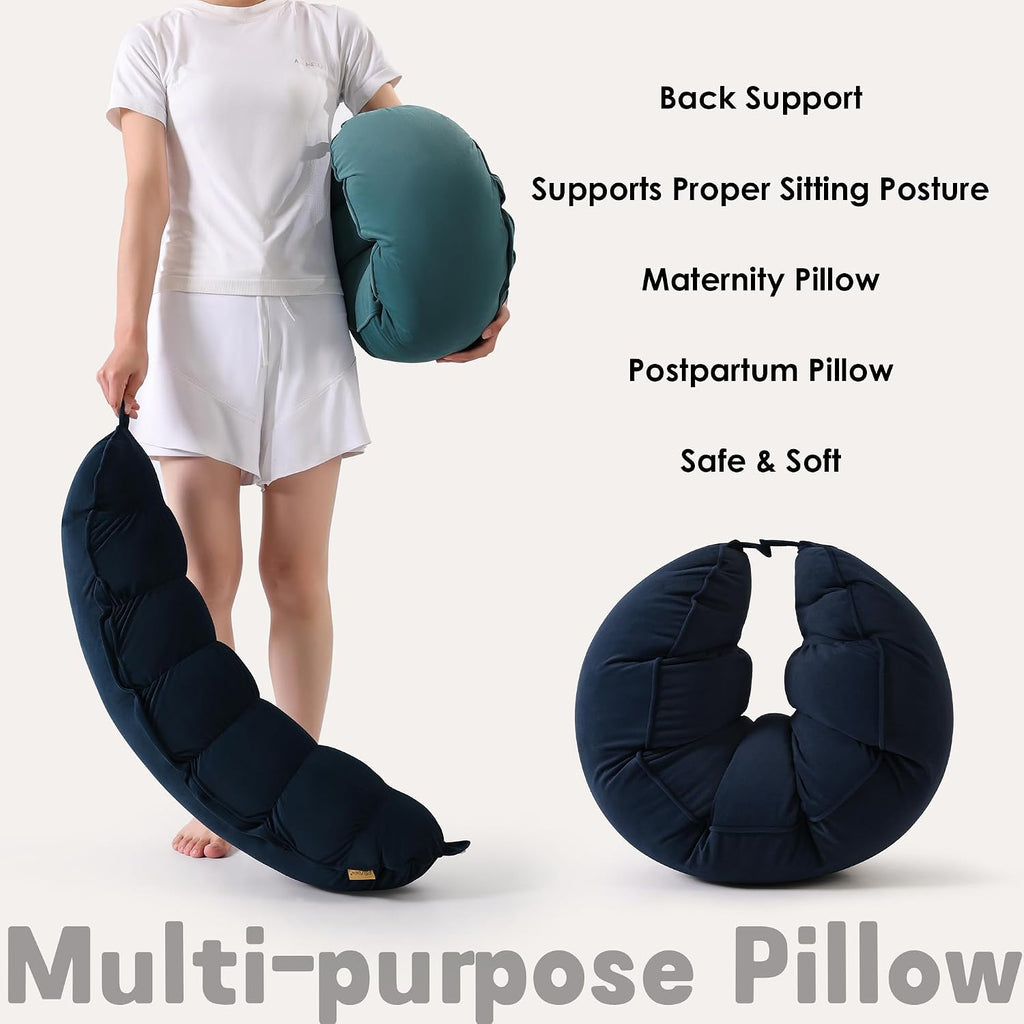 Peallow(Pat. Pend) – Long Round Body Pillow for Adults, Bolster Pillow for Sleeping, Soft and Supportive Pillow for Sleeping & Lumbar…