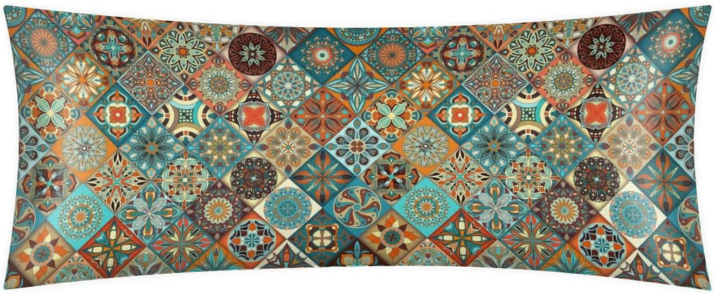Mandala enthnic Style Body Pillow Covers Decorative Soft Bedding Satin Pillowcase with Zipper Closure Cooling Breathable Long Pillow…