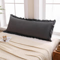 Merryword Dark Gray Body Pillow Cover 20x54inches Reversible Long Pillowcase Ruffled Body Pillowcases Cute Pillowcase Pillow Sham (1 Body,…