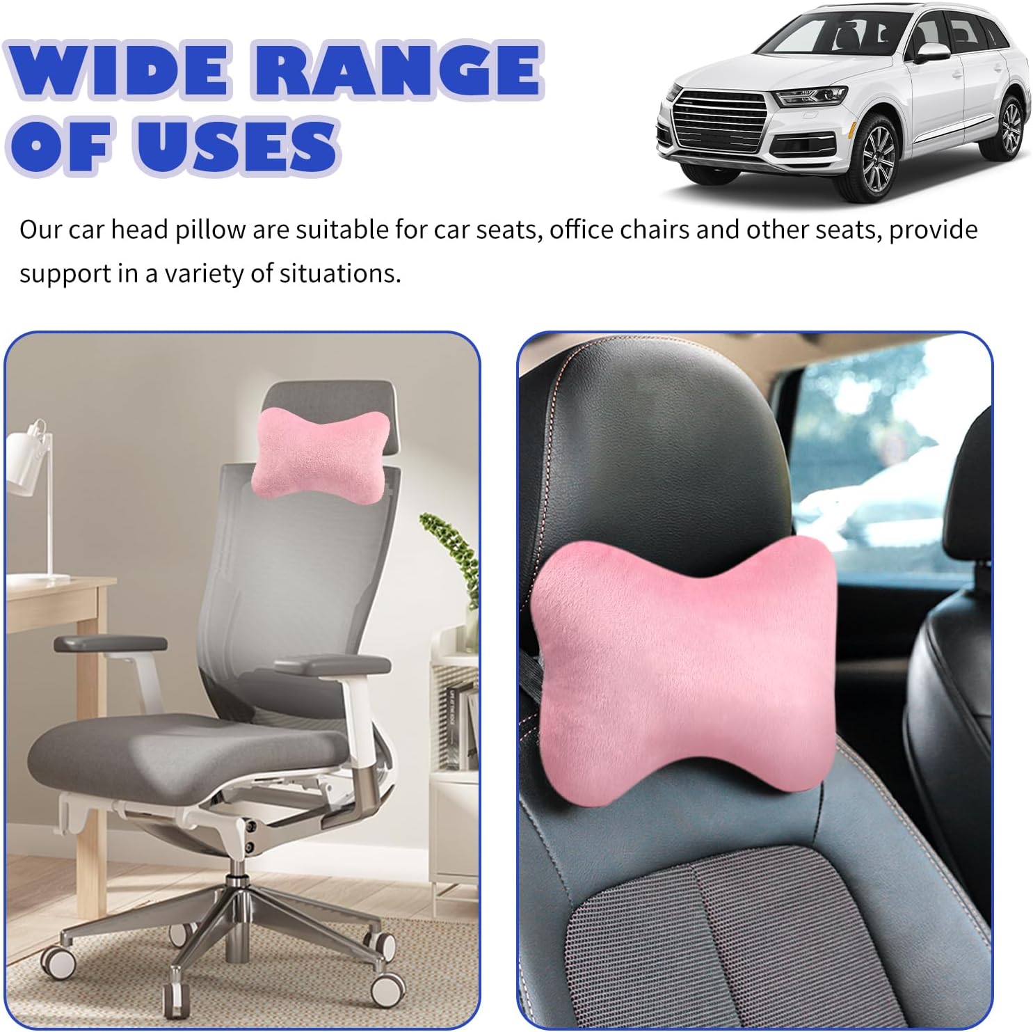 2PCS Car Headrest Pillow, Soft & Comfortable Car Neck Pillow for Driving Fatigue Relieve, All-Season Universal Cars Head Rest Pillows…