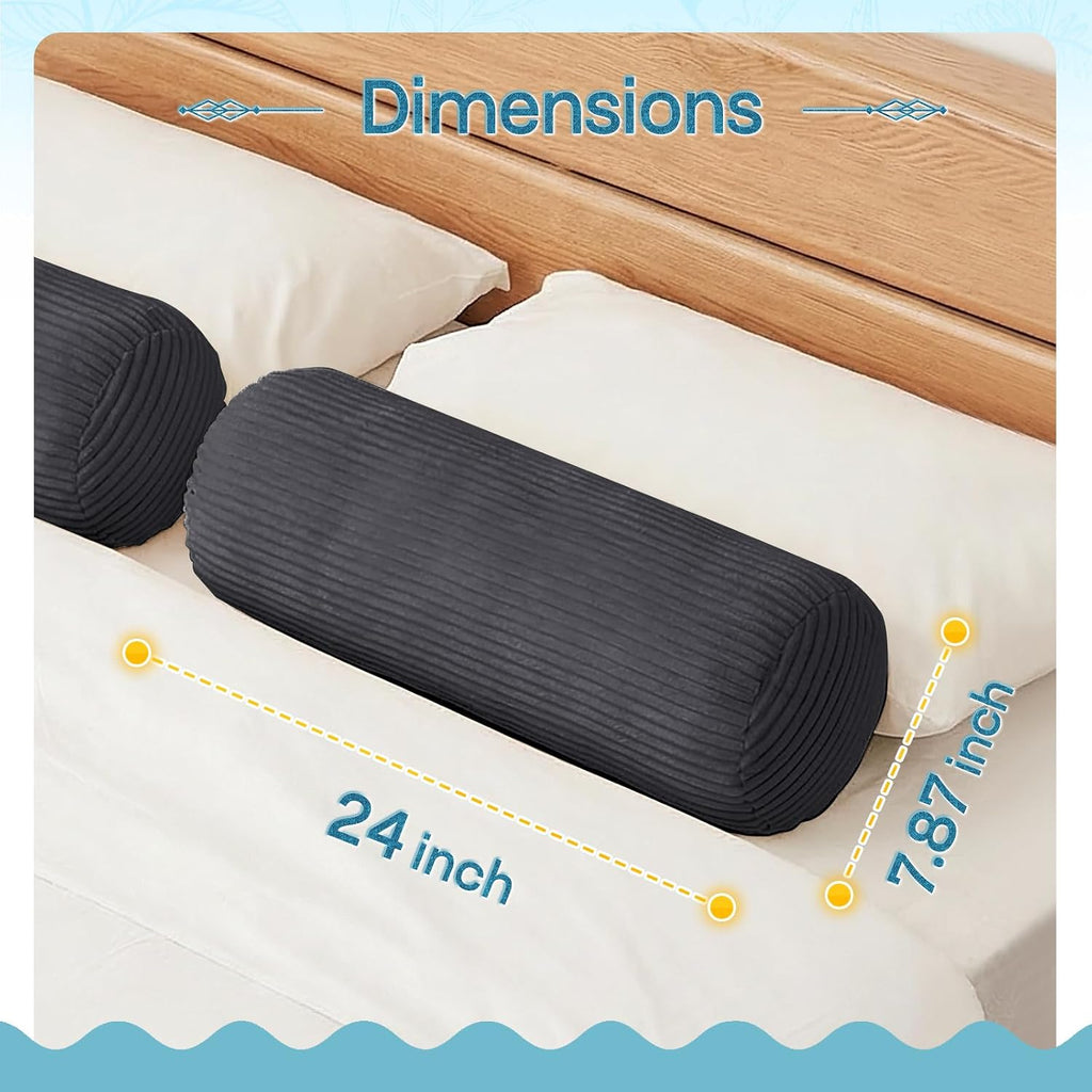 1Middleone 1 MIDDLE ONE Body Pillow, Memory Foam Body Pillows for Adults Sleeping, Decorative Bolster Pillow for Couch and Bed, Long Cylind…