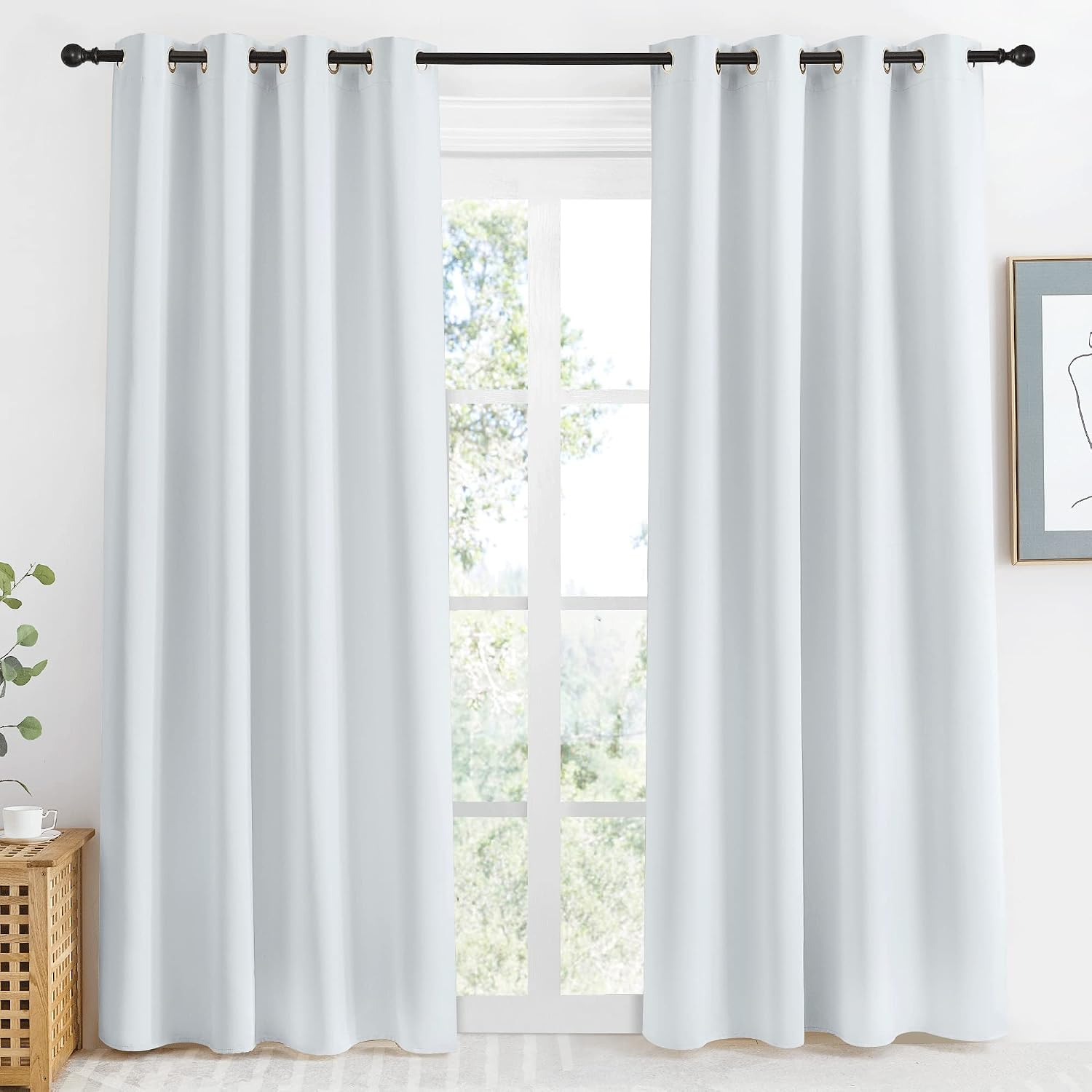 NICETOWN Room Darkening Window Curtain Panel, 55x86 inches, 1 Pack, Cloud Grey Color, Solid Thermal Insulated Blind Privacy Drape for…
