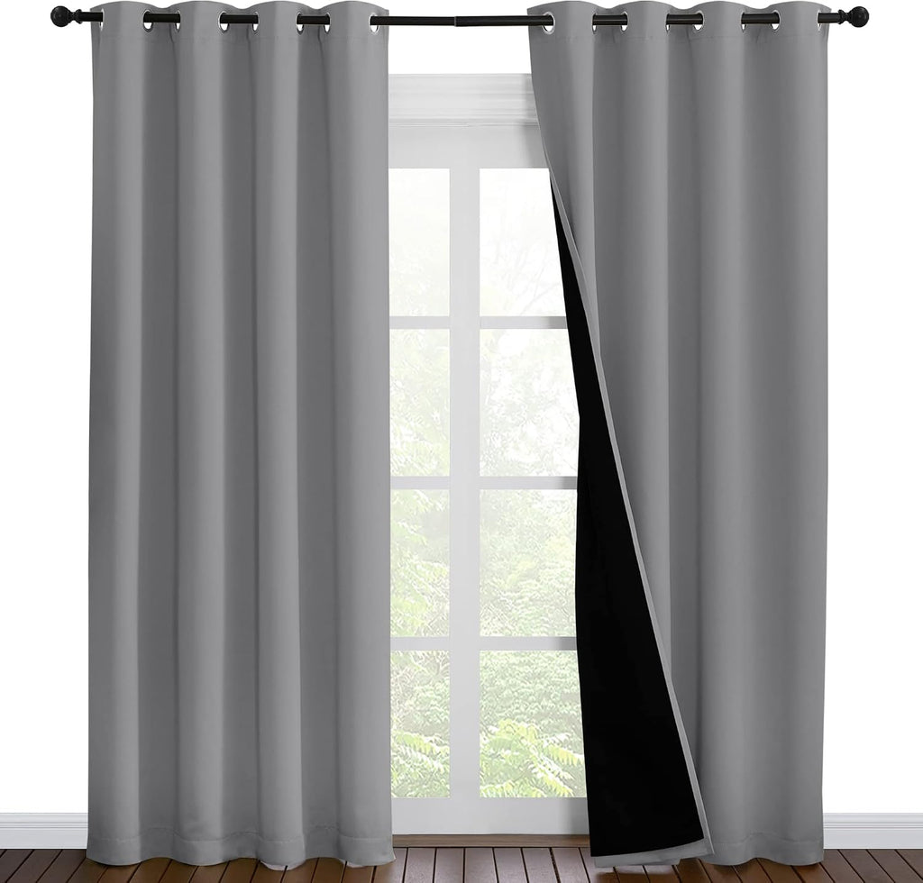 Nicetown Full Shade Curtain Panels, Pair of Energy Smart & Noise Blocking Out Blackout Drapes for Dining Room Window, Thermal Insulated Gue…
