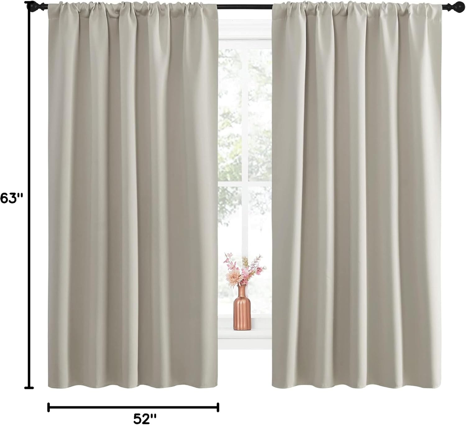 Nicetown Blackout Curtains for Living Curtains, Room Darkening Window Curtain Panels, easy maintenance Solid Thermal Insulated…
