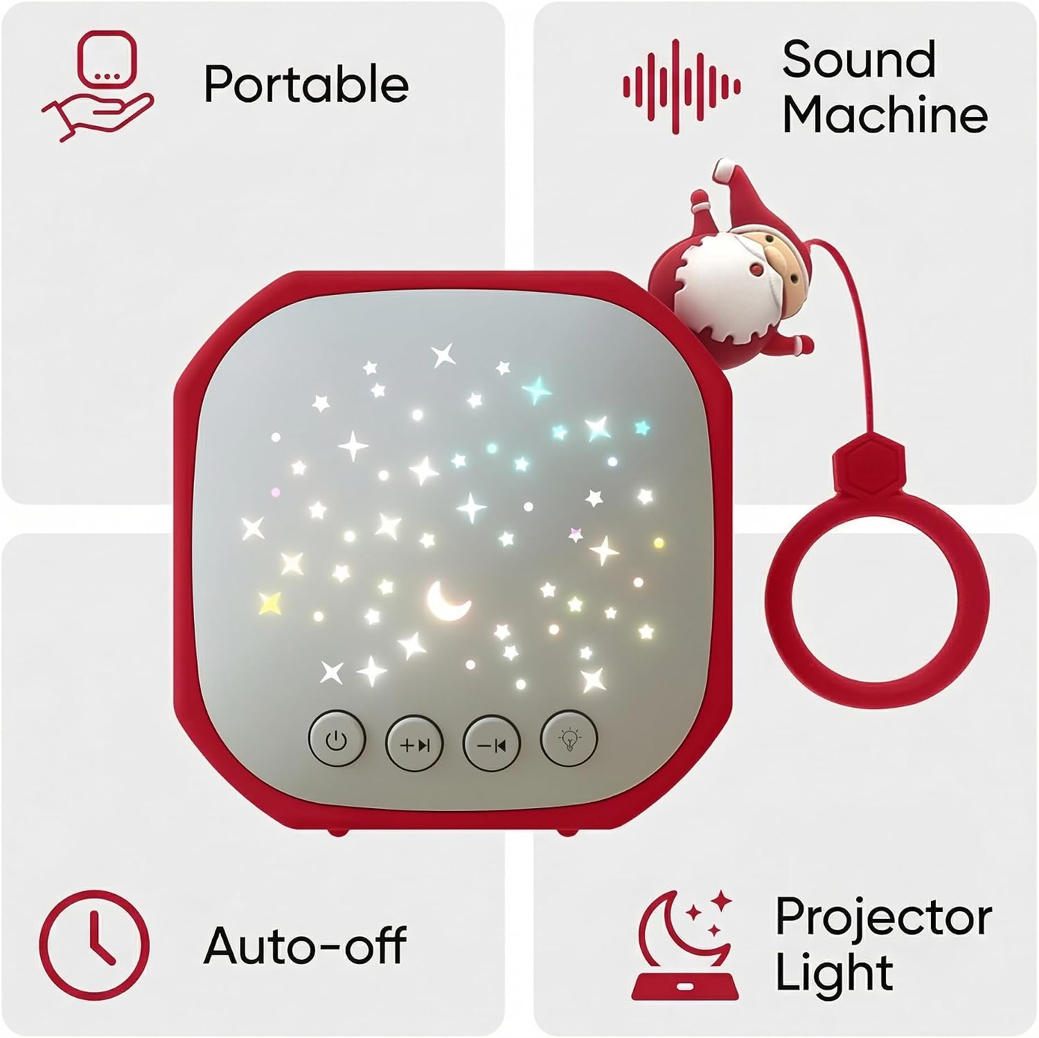 White Noise Sound Machine Baby with Star Projector | Portable Sound Music Soother for Kids & Infants | Perfect Baby Gifts for Christmas…