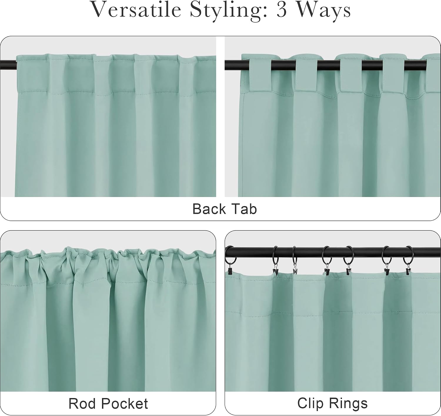 Ponydance PONY DANCE Short Curtain Panels - Kitchen Curtains Room Darkening Light Blocking Energy Saving Short Drapes/Bedroom with Back Tab…