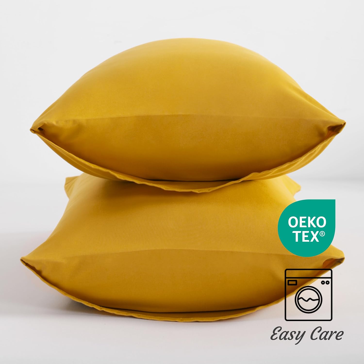Ntbay Queen Pillow Cases Set of 2, 2 Pack Brushed Microfiber 20x30 Pillow Cases, Soft, Wrinkle, Fade, Stain Resistant Ginger Yellow Pillow…