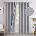 YoungsTex Grey Linen Blackout Curtains for Living Room 84 Inches Long, Thermal Insulated Window Drapes with Grommet Full Room Darkening Ene…