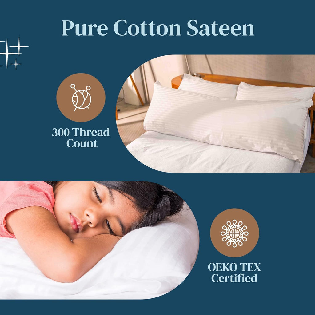 FeelAtHome 100% Cotton Pillow Protector with Zipper Waterproof Pillow Case Covers - 20x26 Inches (Pack of 4, Standard) - Noiseless…