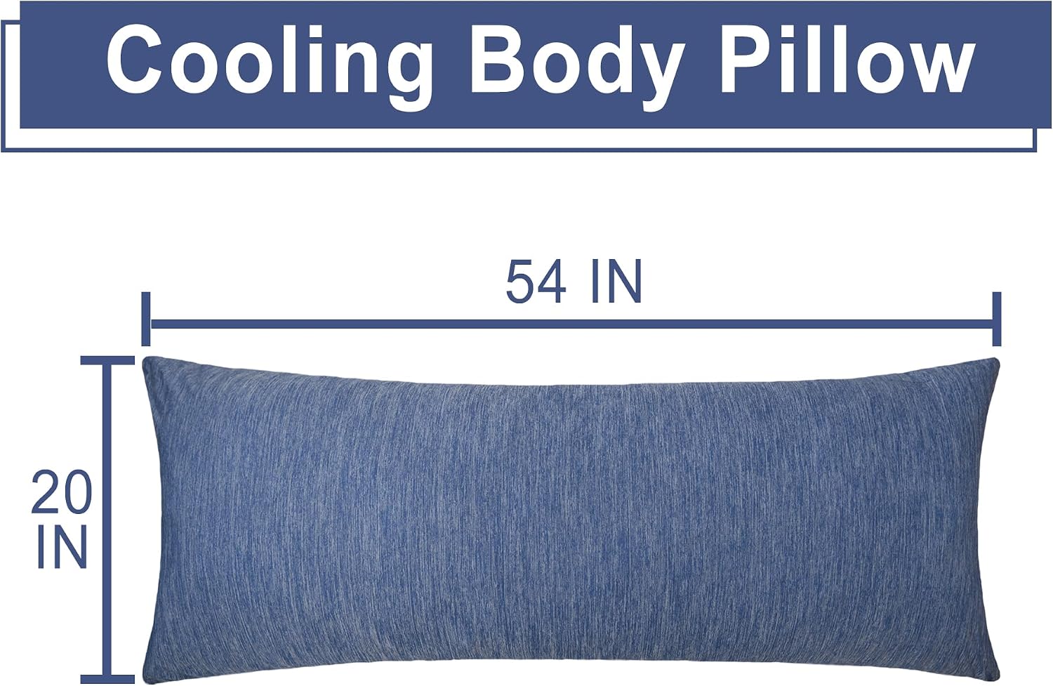 Dwcn Memory Foam Body Pillow – Cooling Breathable & Supportive Full Length Pillow for Side Sleepers, Pregnancy, Leg & Back, 20x54 Inch Blu…