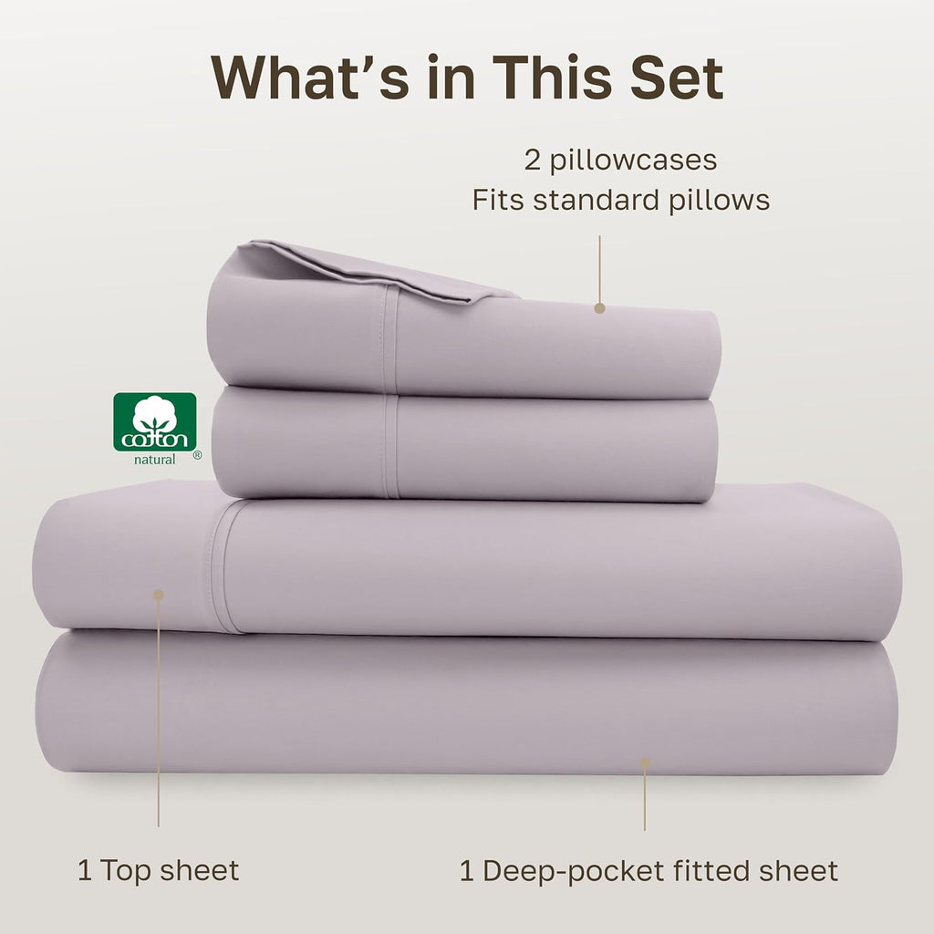 CaliforniaDesignDen California Design Den Soft Full Size 100% Cotton Sheet Sets, 400 Thread Count Good Housekeeping Award Winner, Smooth Sa…