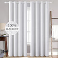 Miulee Linen Texture Curtains for Bedroom Solid 100% Blackout Thermal Insulated Grayish White Curtains Grommet Room Darkening Curtains/Drap…