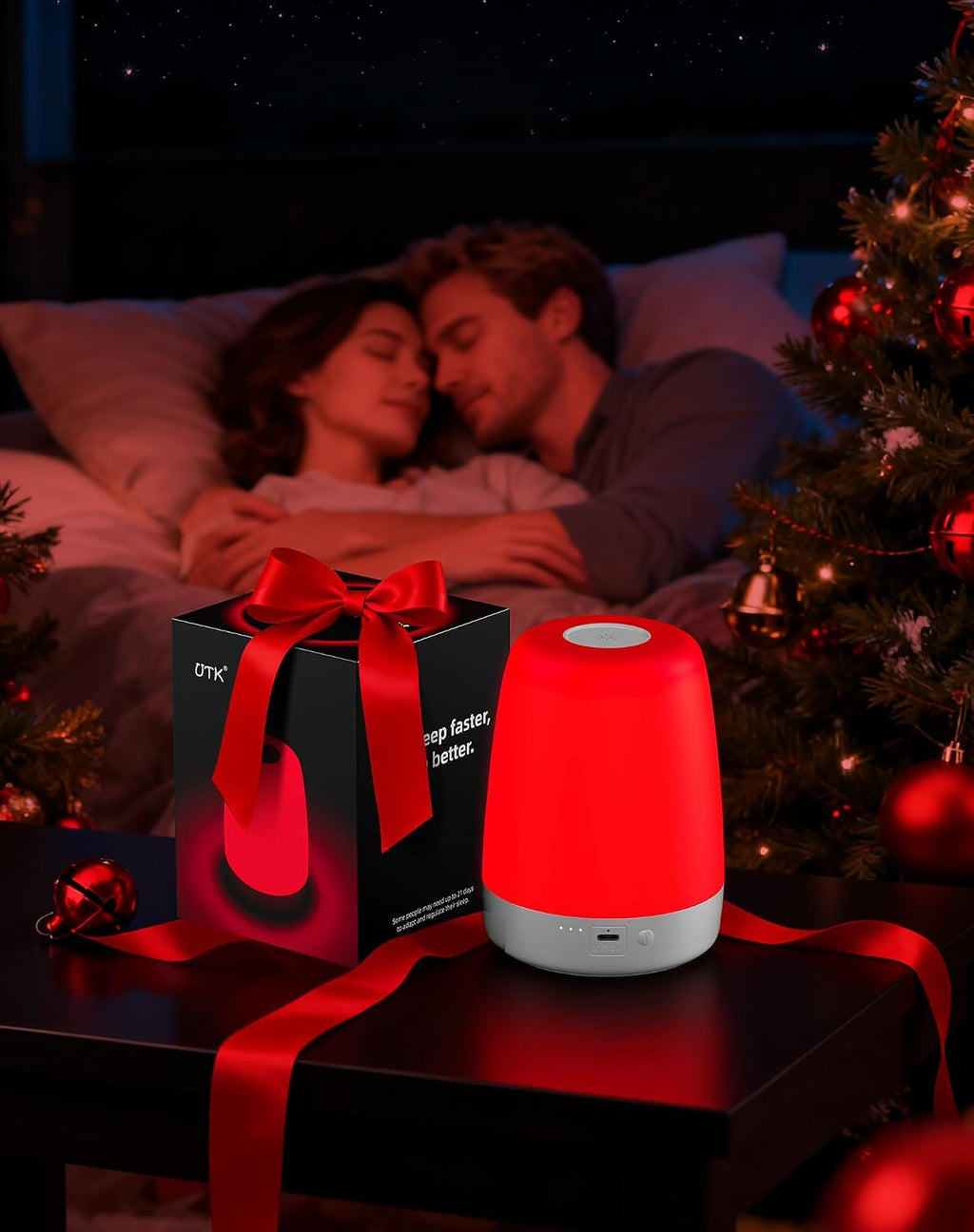 Generic Red Light Night Light for Bedroom - 670nm Sleep-Enhancing Lamp, 2 Color Mode, 3 Brightness Level, Touch Control, 2H Timer, M…
